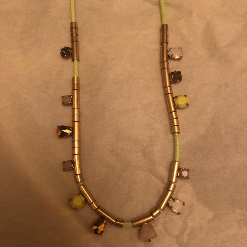 J crew, petite, rhinestones and stone, unique, necklace, simple elegant fashion